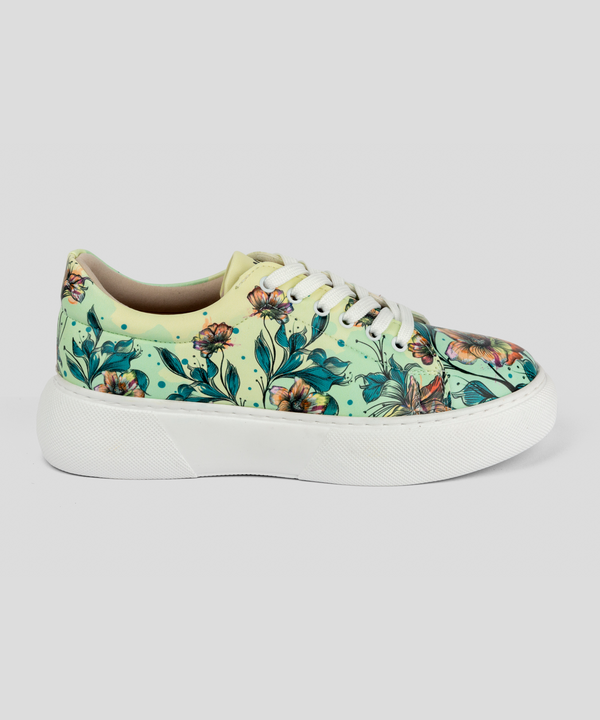 mumka-Calzado-mujer-Zapatillas Flores en Verde