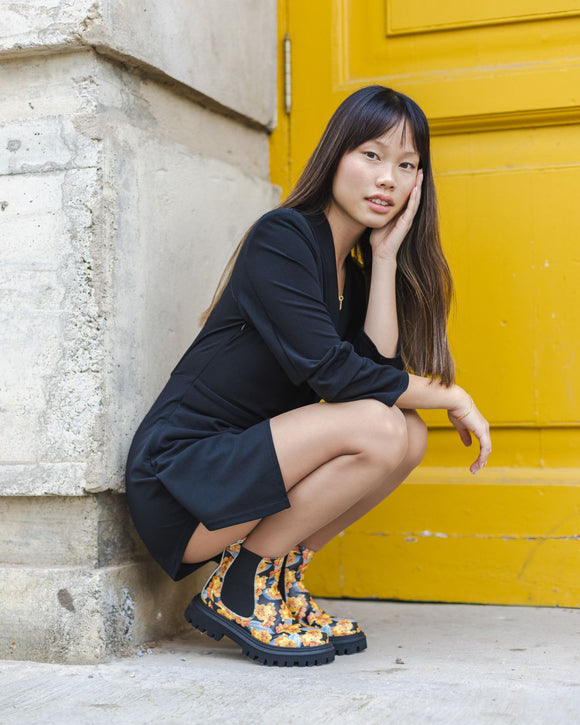 mumka-Calzado-mujer-Botas Chelsea Midnight Blooms